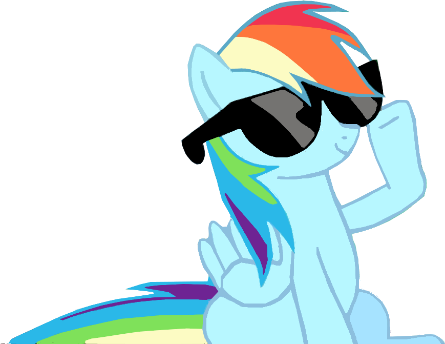 Rainbow Dash Being Cool By Dva4695 - Rainbow Dash Sunglasses (948x768)