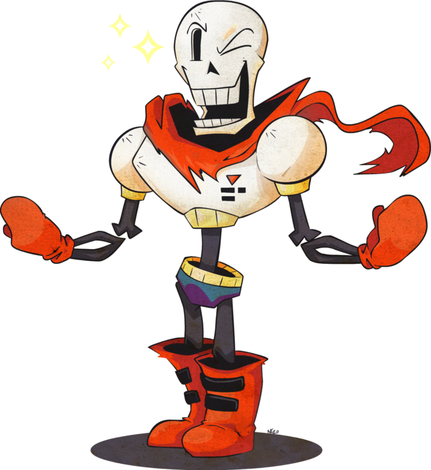 The Coolest Friend In The Underground By Nkognz-d9behg6 - Papyrus Undertale Png (855x934)