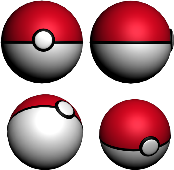3d Pokeball By Alexbluez - 3d Pokemon Go Ball Png (600x600)