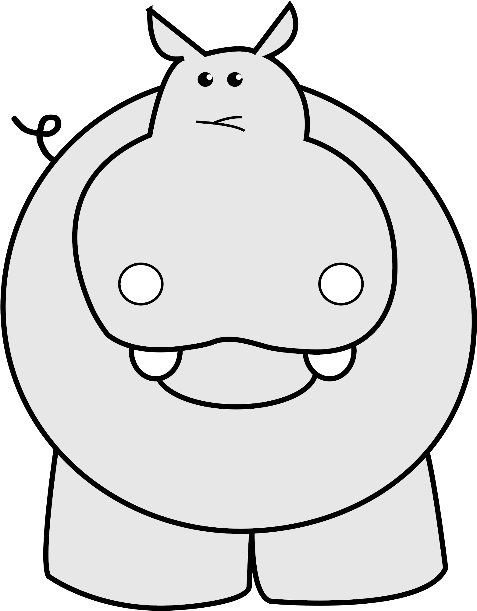 Adult Baby Hippo Coloring Page For Kids Baby Animal - Cafepress Hippo Queen Duvet (1876x2400)