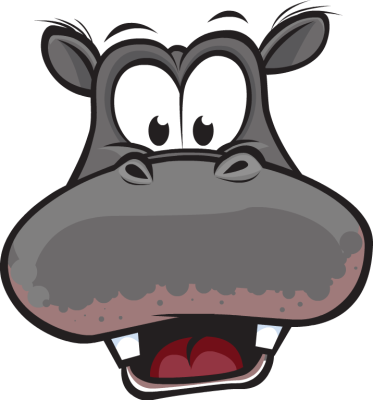 Free Clip Arts Online - Cartoon Hippo Face - (373x400) Png Clipart Download