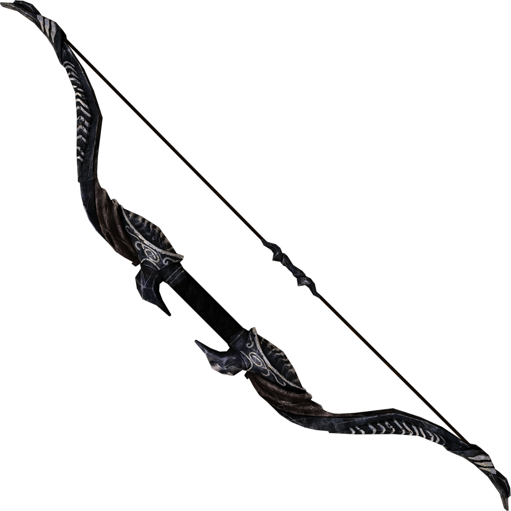Ebony Bow - Bow And Arrow Skyrim (1000x1000)