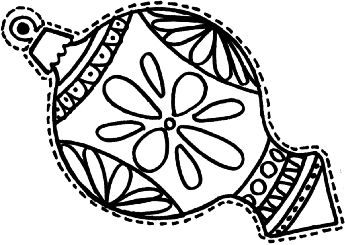 Christmas Decorations Coloring Pages Free - Christmas Ornament Coloring Page (1134x823)