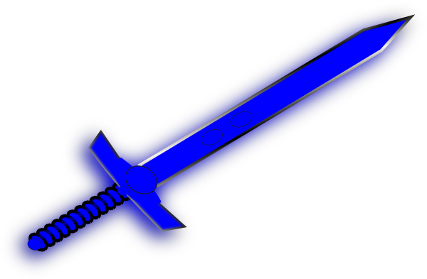 Blue Glow Sword Svg Clip Arts 600 X 393 Px - Portable Network Graphics (600x393)