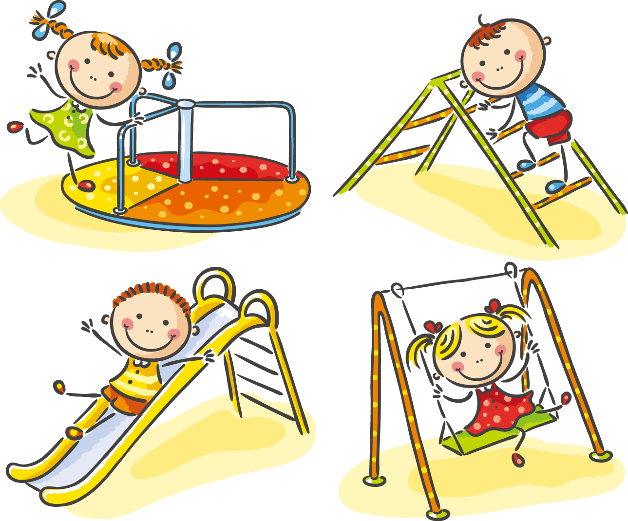 Child Playground Stock Photography - Children Playing In The Playground (1289x1070)