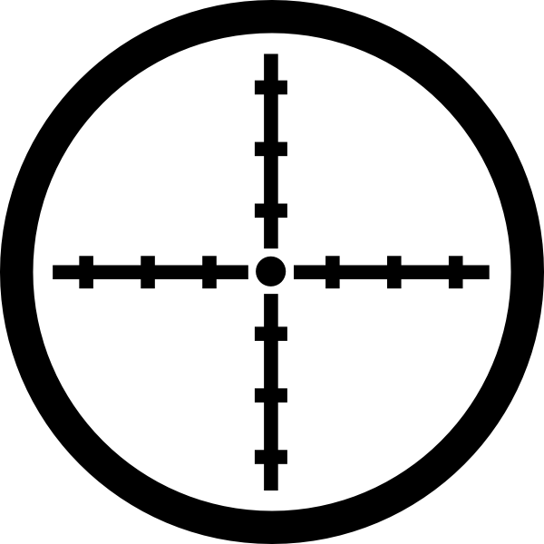Clipart Info - Black And White Crosshair (600x600)