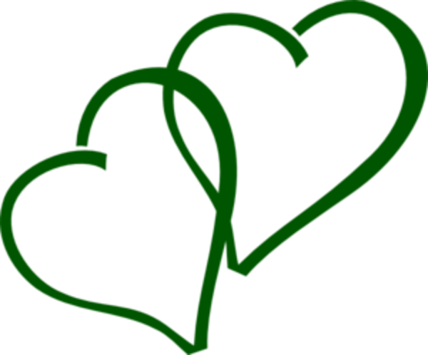 Green Hearts Clip Art (600x498)