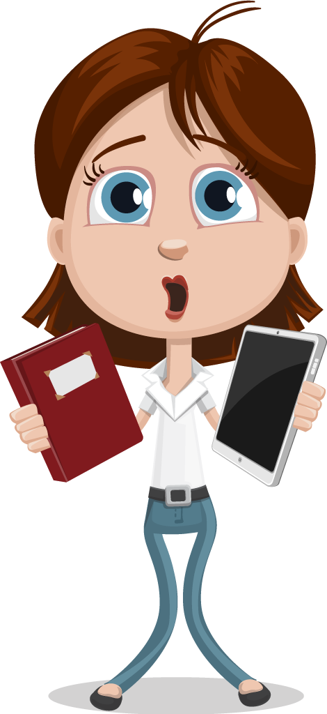 Free To Use & Public Domain Girl Clip Art - Girl With Books Clipart Png (470x1024)