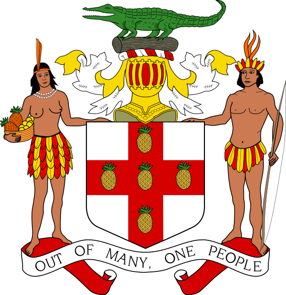 Coat Of Arms Of Jamaica - Jamaica Coat Of Arms Vector (582x600)