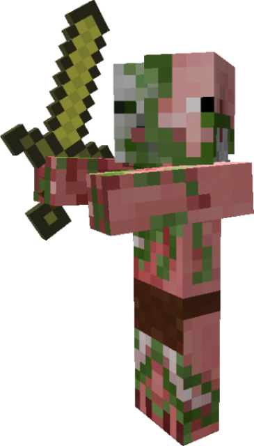 Minecraft Clipart Minecraft Zombie - Zombie Pigman In Minecraft (365x640)