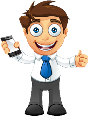 Ipad Screen Repair & Computer Repairs - Mobile Cartoon Man (380x400)