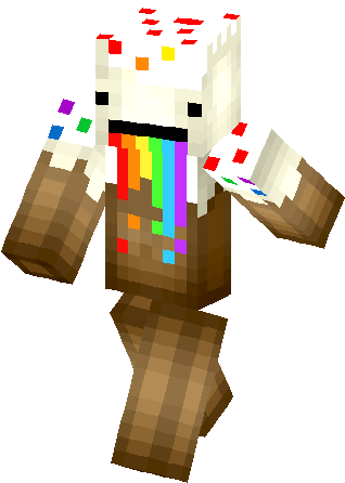 Rainbow Minecraft Derp Cake Skin 207055 - Cool Minecraft Rainbow Skins (317x453)