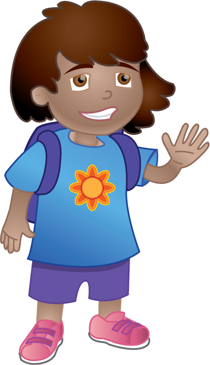 Girl Ready For School - Clip Art (433x752)