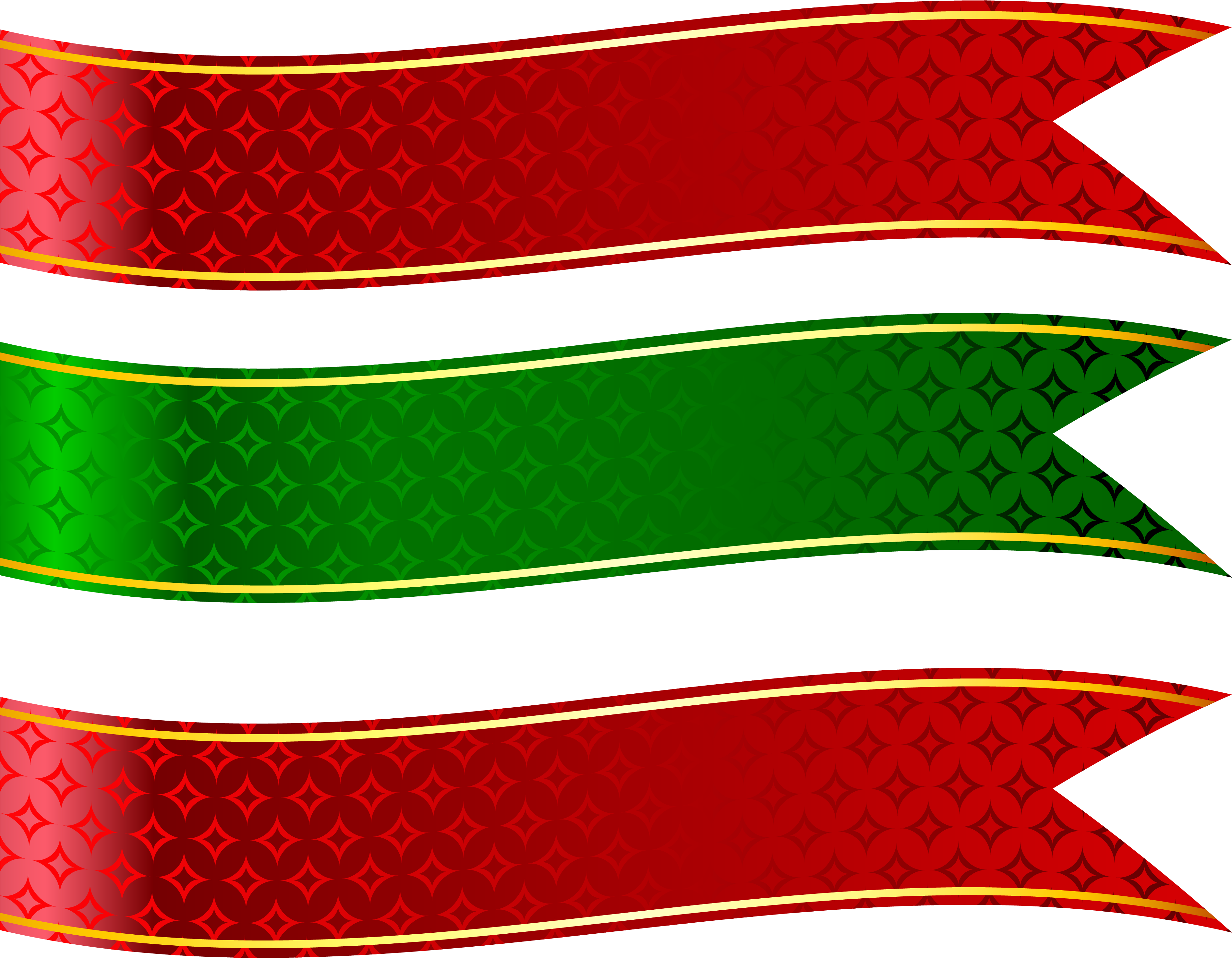 Green And Red Banners Set Png Clipart Picture - Banner Shapes Png (4027x3165)