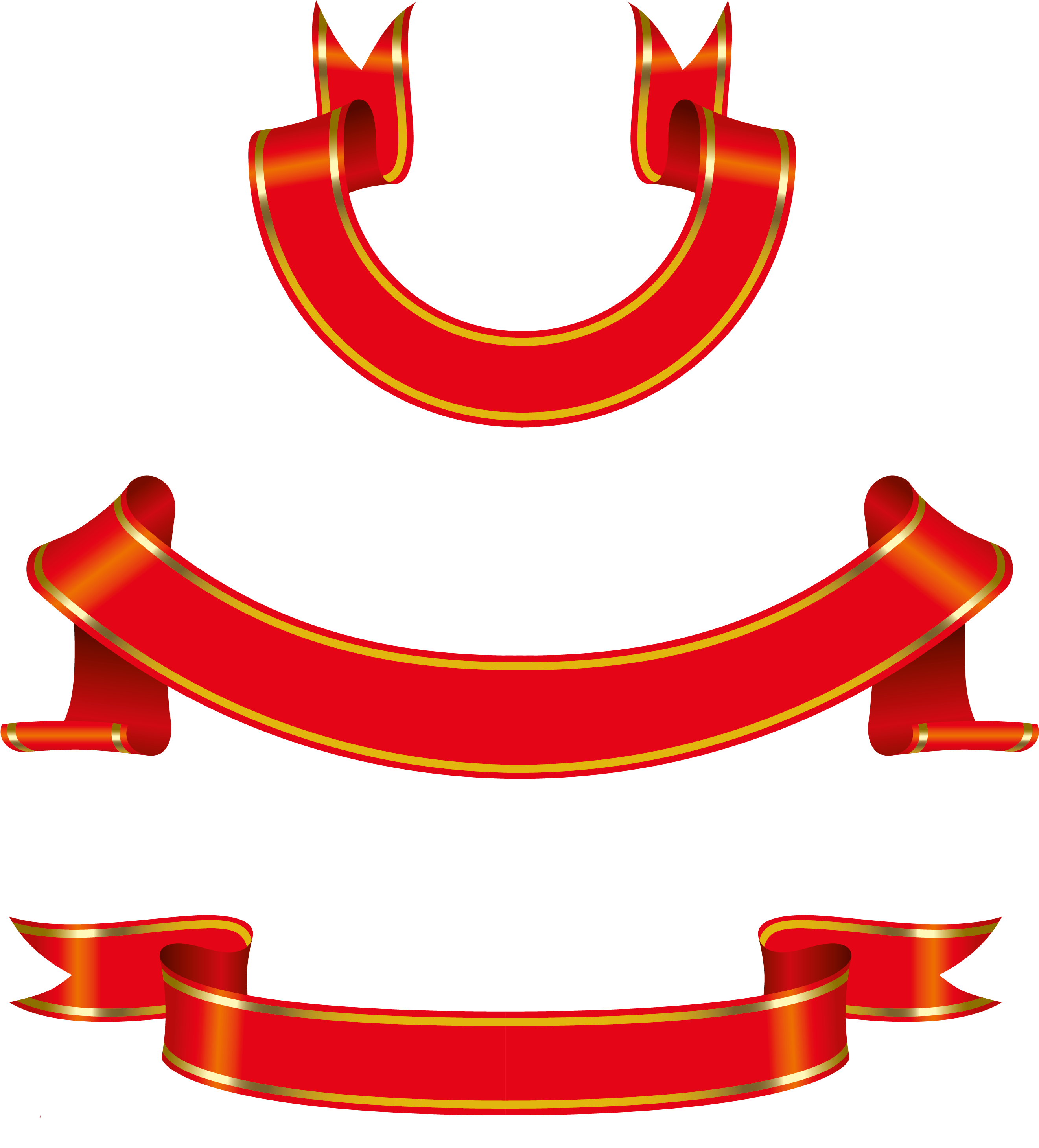 Red Banner Set Png Clipart Picture - Pancartas En Png (2871x3213)