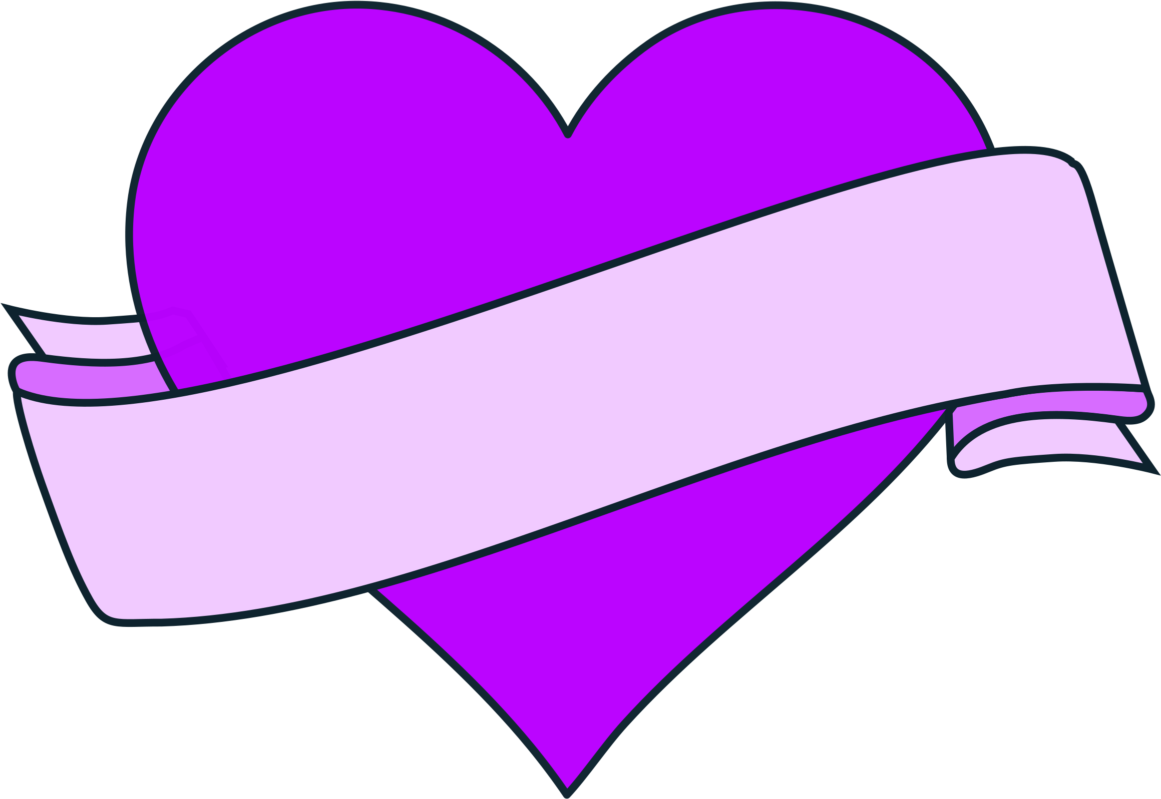 Heart With Ribbon Banner - Heart With Ribbon Banner (2400x1698)