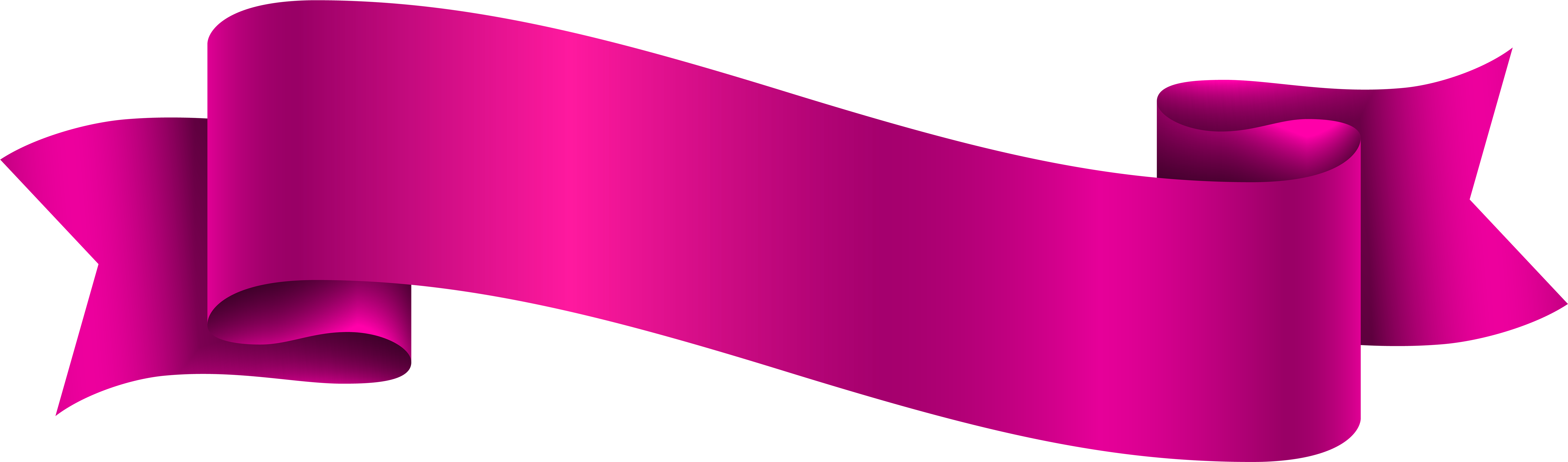 Pink Banner Transparent Png Clip Art Image - Pink Banner Ribbon Png (8000x2467)