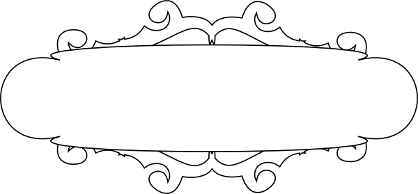 White And Black Banner Clip Art At Clker - Png Scroll Blue (600x279)