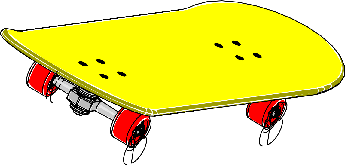 Skateboard Board Skating Sports Toy Yellow Wheels - Skateboard Clipart (1148x549)