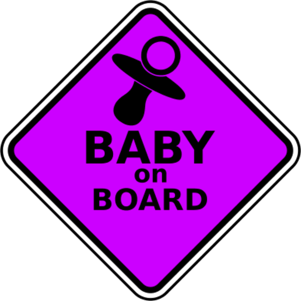 Large Baby On Board Clipart - Baby On Board Props (600x600)
