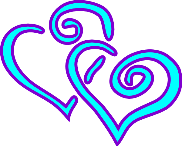 Teal Clipart Heart - Purple And Teal Hearts (600x482)