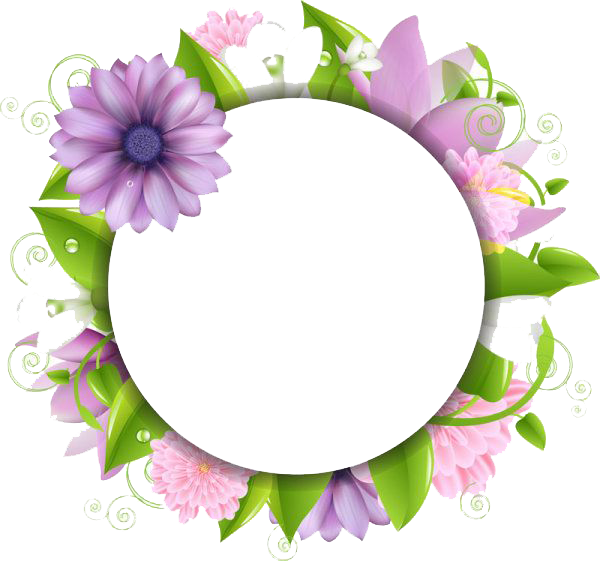 Download Flowers Borders Free Png Photo Images And - Flower Vector Frame Png (600x561)