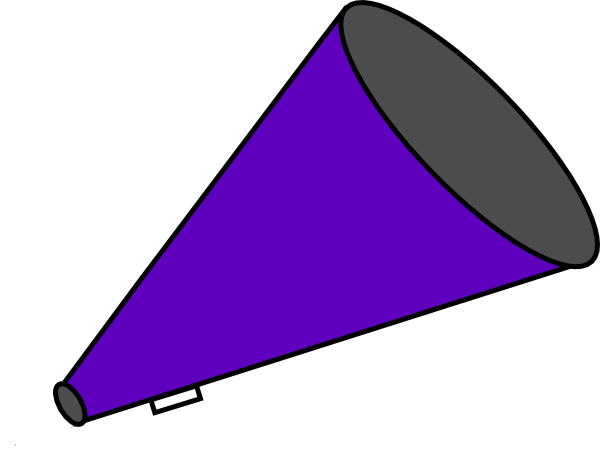 Megaphone Clipart Free Illustration - Purple Pom Poms Clipart (600x451)