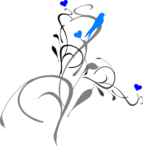 Blue Birds Tattoo Design (582x595)