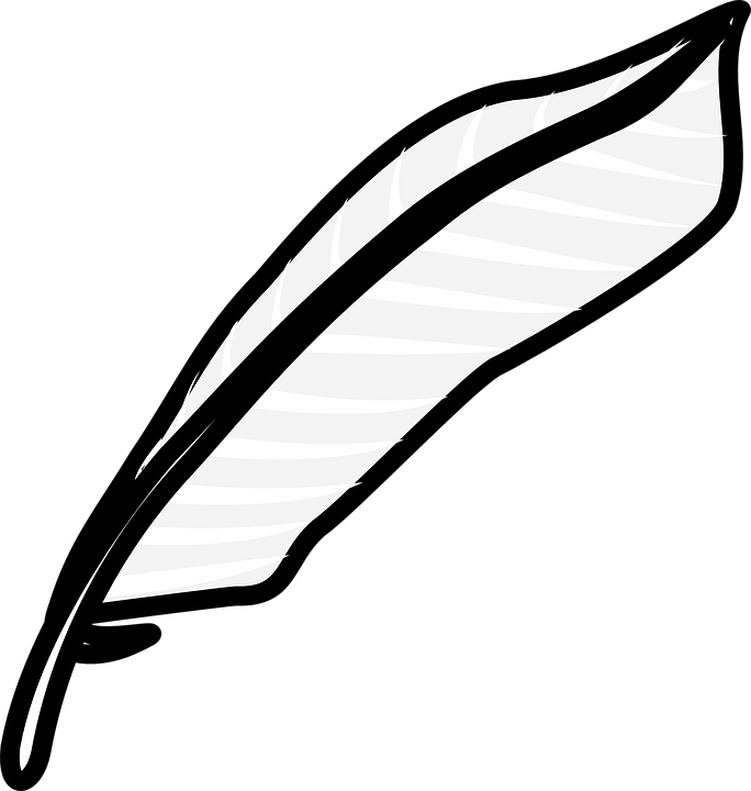 Feather Clipart Black And White Png (684x720)