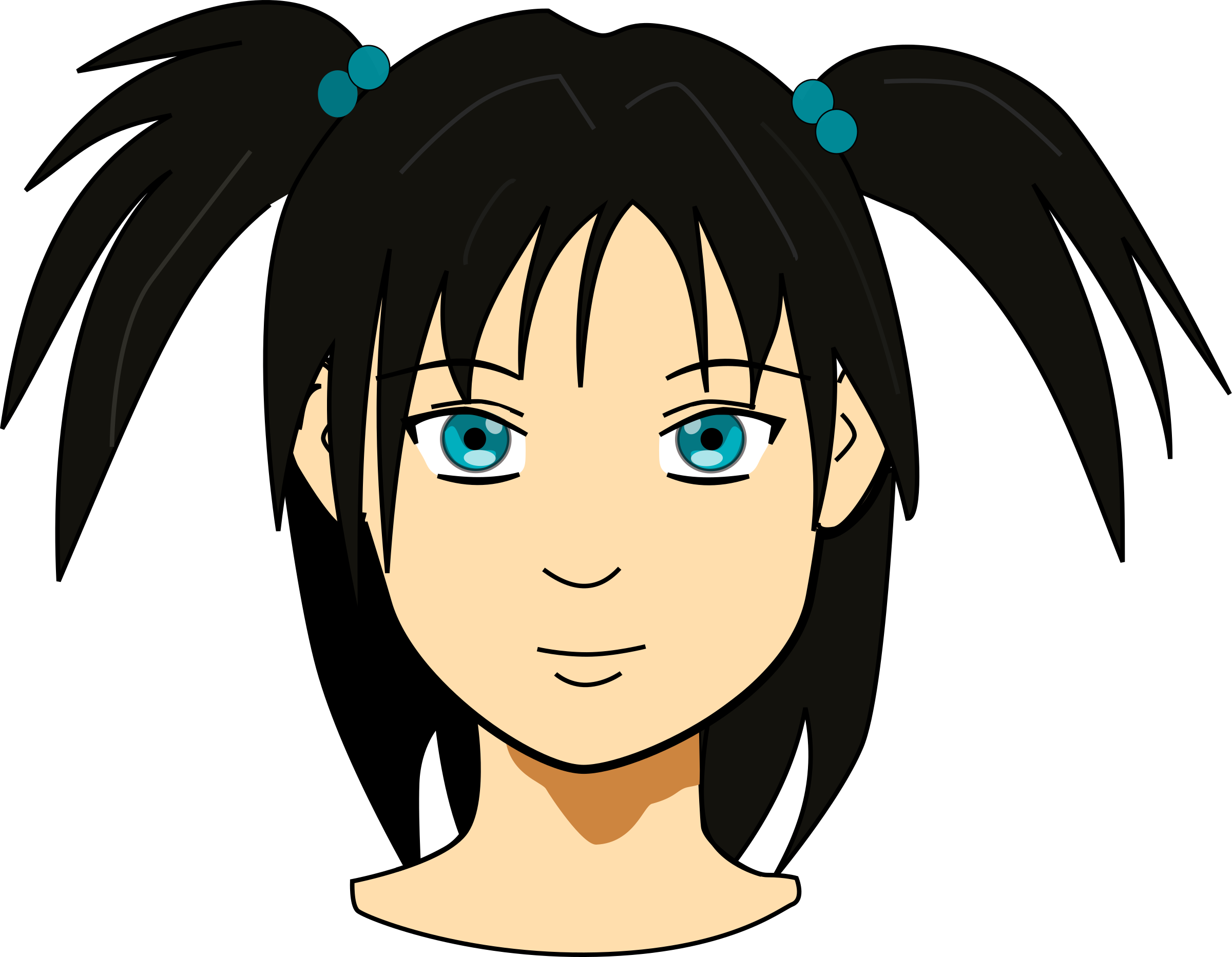 Free Eagle Head Clip Art - Girl Face Clip Art (2400x1865)