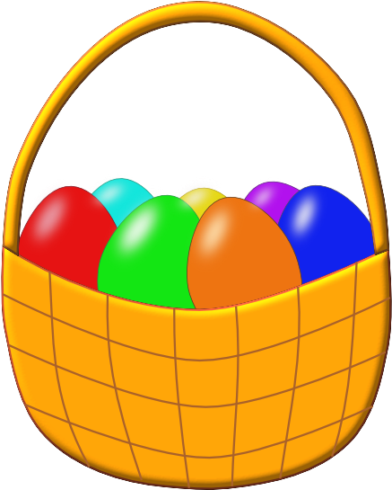 Easter Basket With Colored Eggs Clip Art At Clker - Cute Easter Basket Clipart (1116x1280)