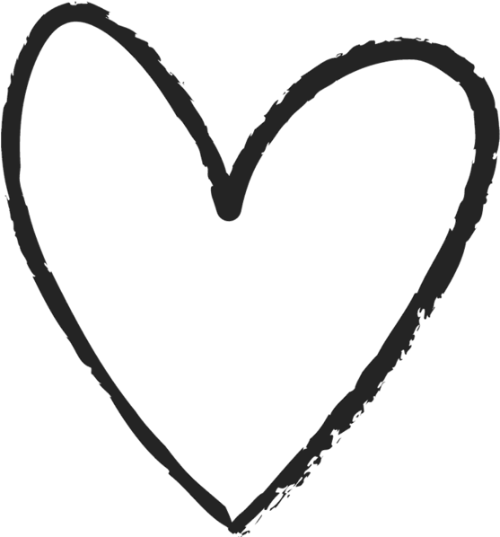 Hand Drawn Heart Rubber Stamp - Doodle (600x600)