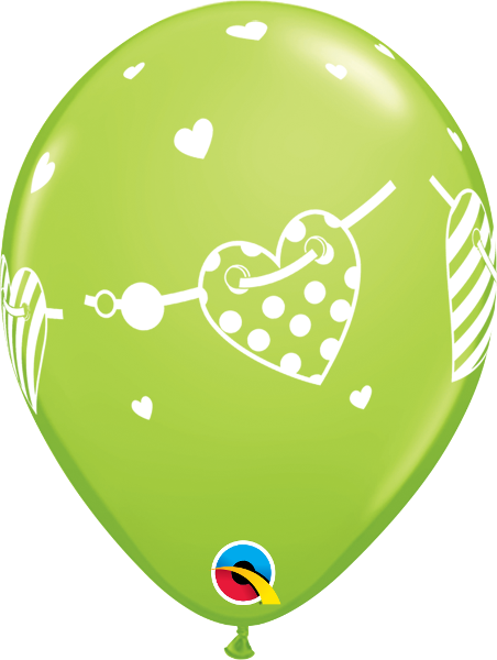 11" Valentines Day Round Banner Hearts - Love Balloons (banner Hearts) - 11 Inch Balloons 25pcs (452x600)