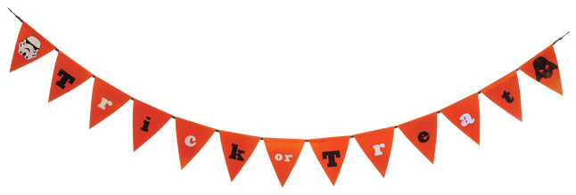 Trick Or Treat Banner - Clip Art Christmas Banner (650x254)