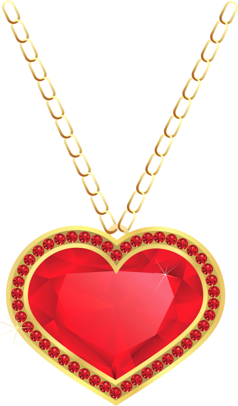 Pennant Clip Art - Heart Necklace Transparent Background (471x809)