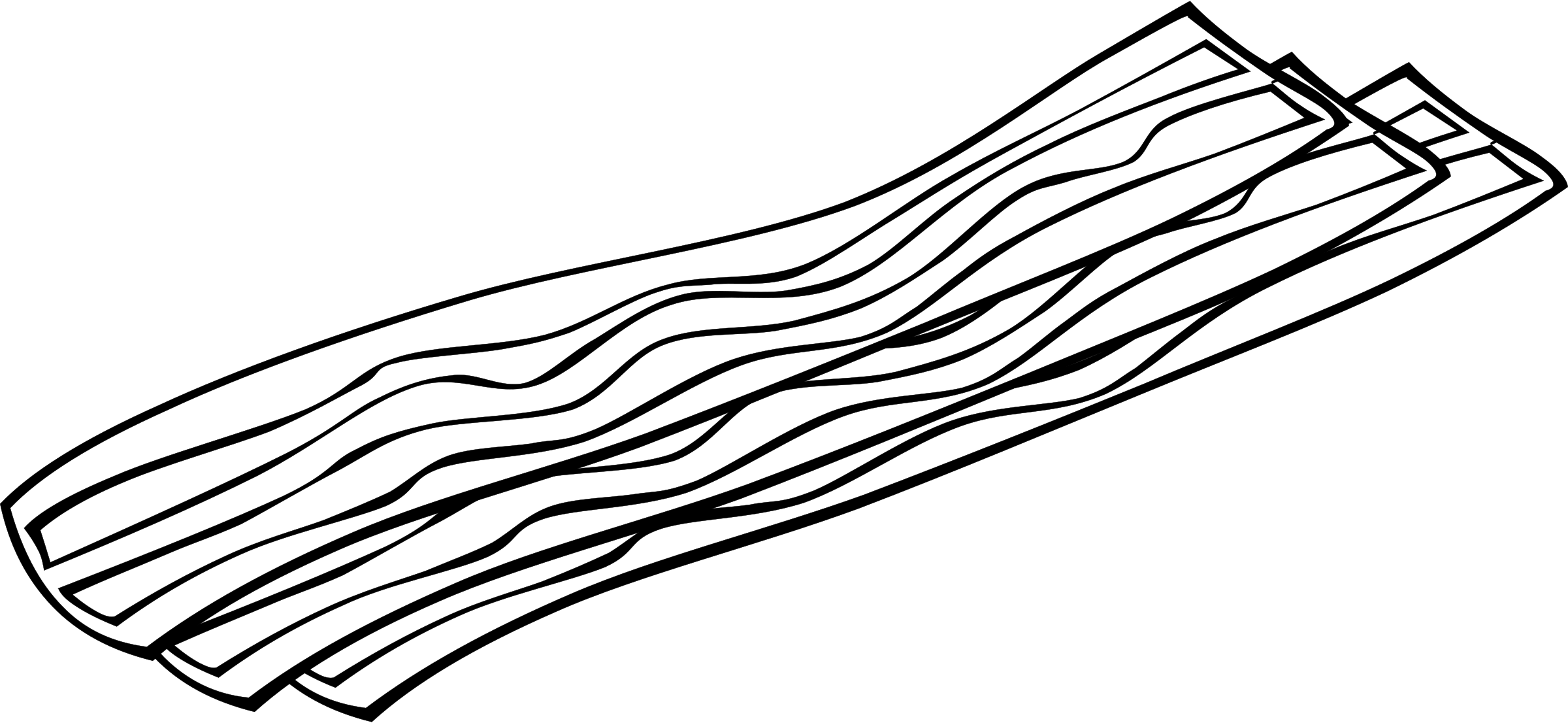 Bacon Clipart Free Breakfast - Bacon Colorear (2400x1106)