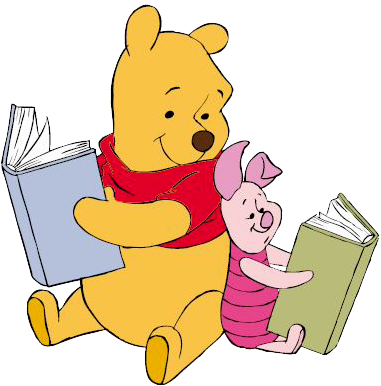 Classics Clipart Piglet - Winnie The Pooh Reading A Book (391x393)