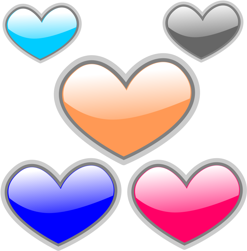 Gloss Heart - Corazones De Colores Brillantes (900x900)