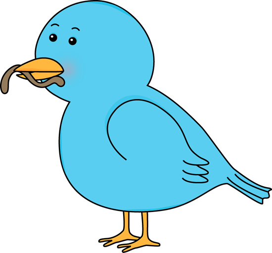 Clipart Early Bird Bluebird Pencil And In Color - Bird With A Worm (550x511)