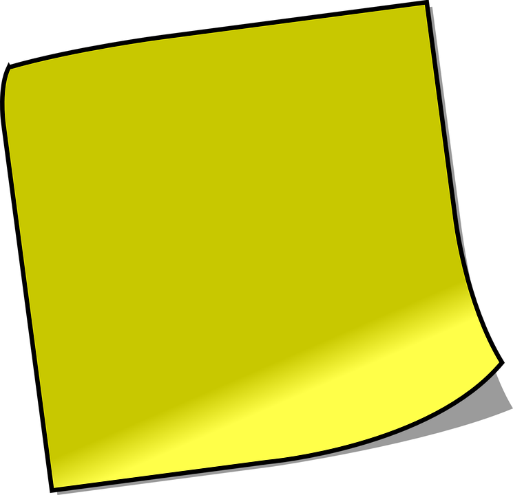 Note Sticky Note Memo Reminder Yellow - Sticky Note Clip Art (768x768)