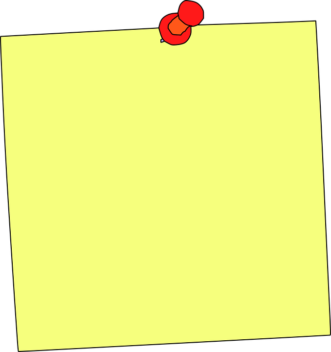 Sticky Note Note Reminder Memo Education Paper - Notice Board Pin Clipart (677x720)