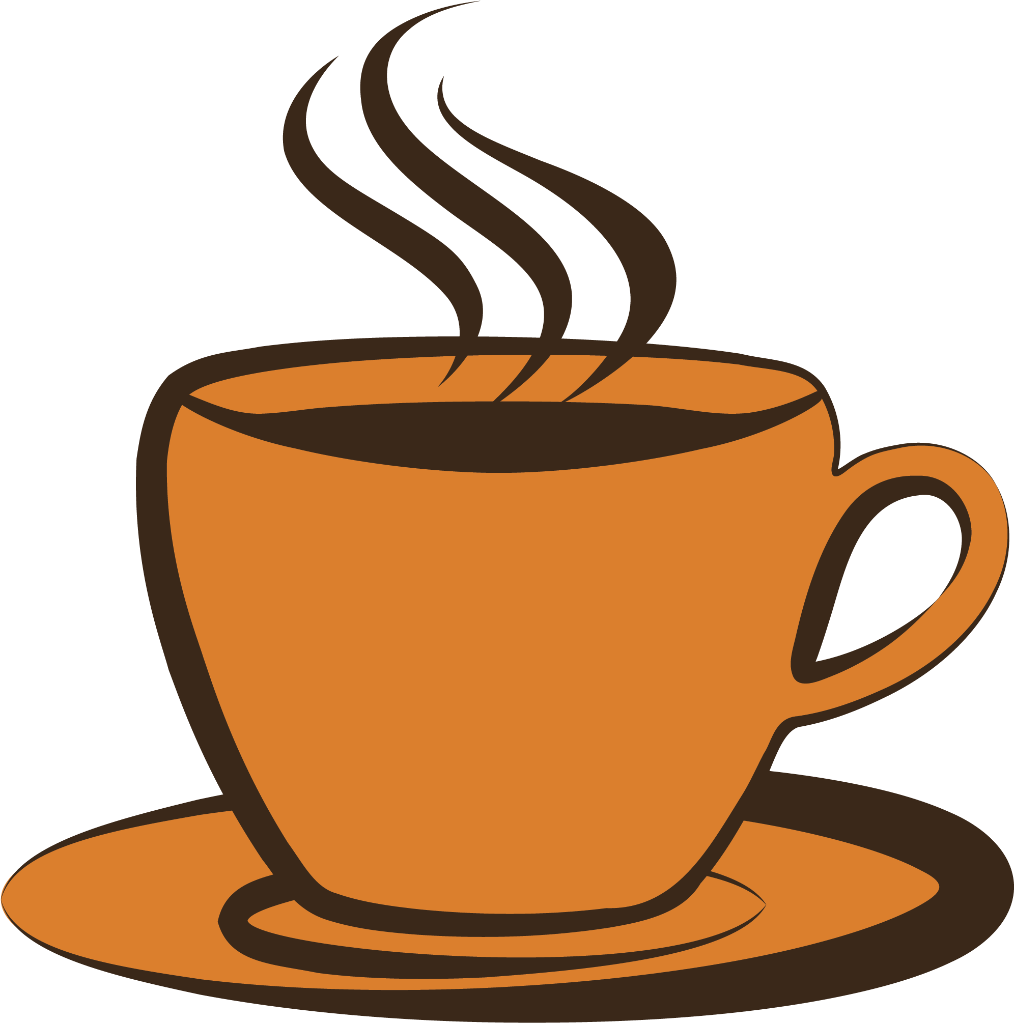 Coffee Clipart Image Clip Art - Big Cups Shower Curtain (2065x2093)