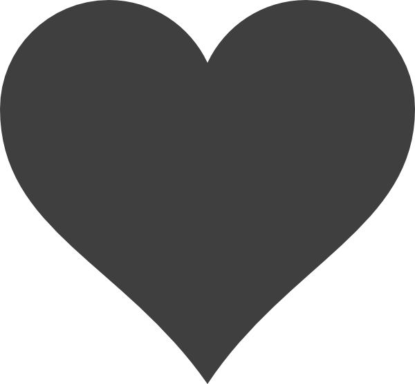 Black Heart Clipart (600x556)