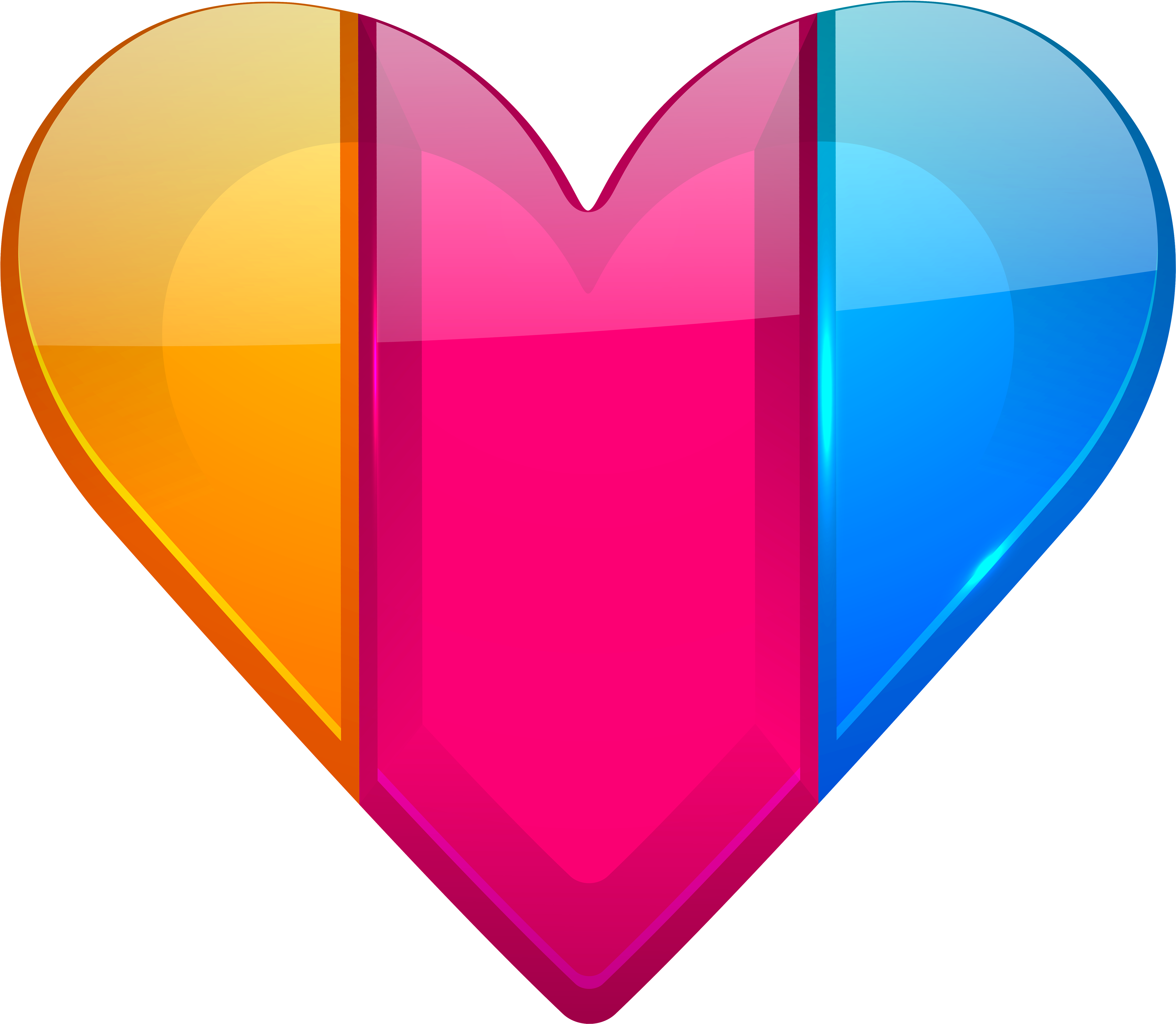 Colorful Heart Png Clipart - Colorful Heart (5000x4364)