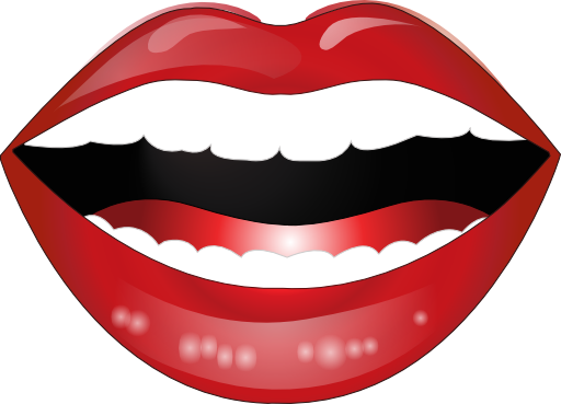 Laughing Lips Clip Art - صوره فم (512x369)