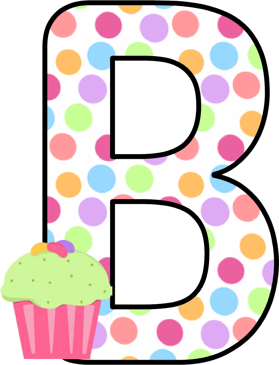 Ch B *✿* Alfabeto Cupcake De Kid Sparkz - Cupcakes Letters Clip Art (1053x1360)