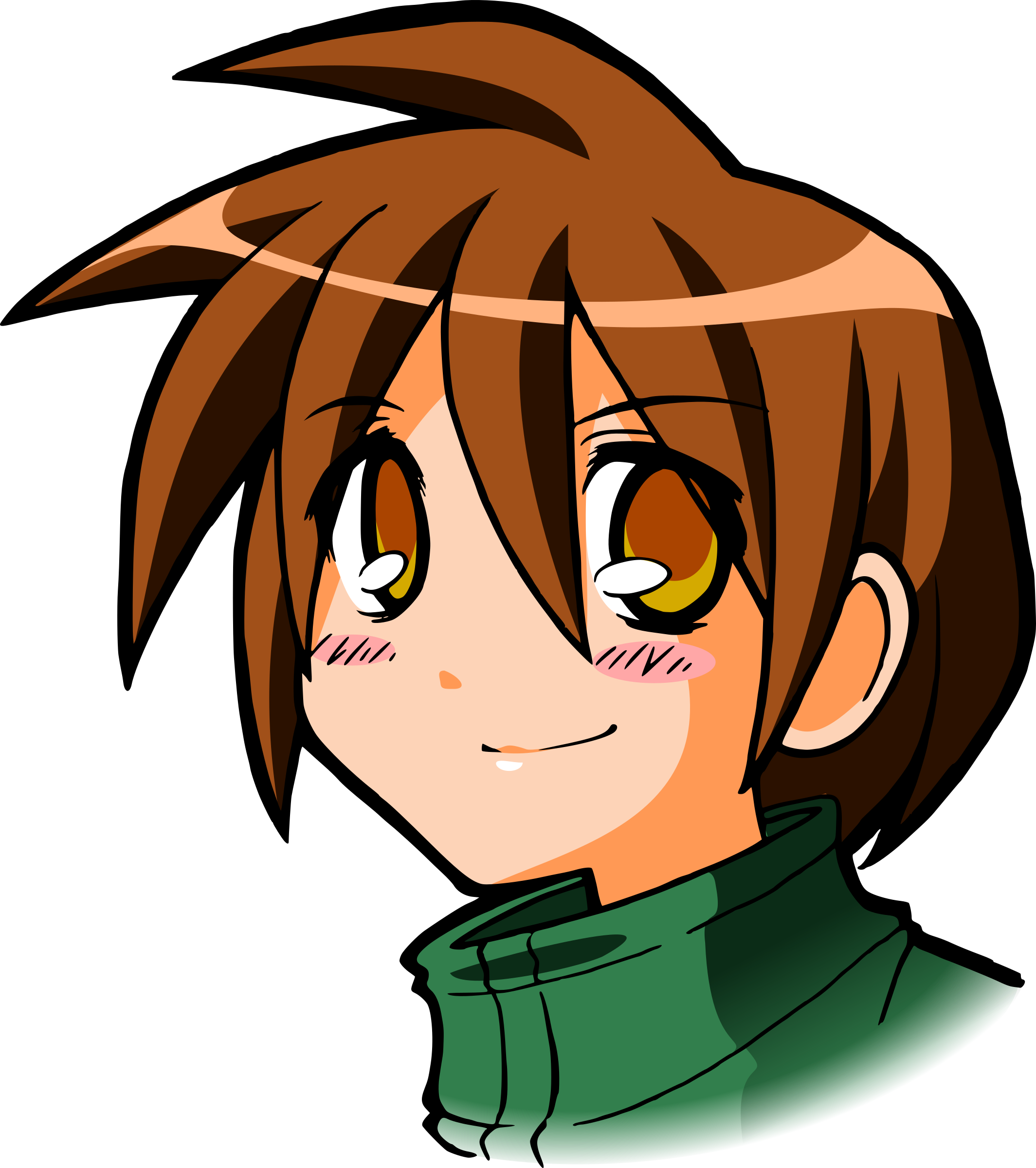 Download Png Image - Brown Hair Boy Cartoon (2129x2400)