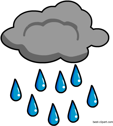 Grey Cloud And Rain Free Clip Art Image - Clip Art (450x450)