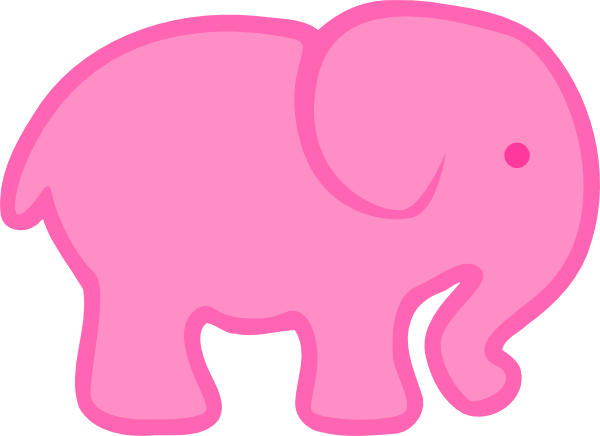 Pink Pink Elephant Clip Art At Clker - Pink Elephant Clip Art (600x436)