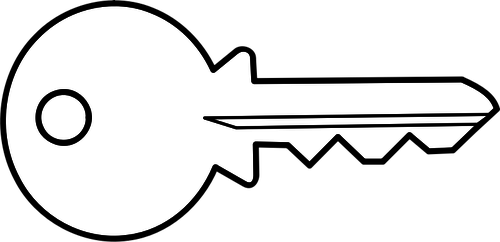 Vector Clip Art Of Outline Simple Metal Door Key Public - Key Detail Graphic Organizer (500x242)